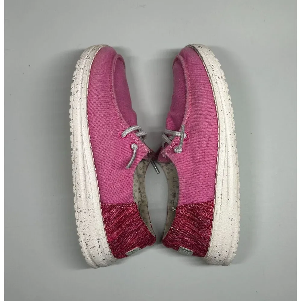 Hey Dude Wendy Youth Shoes, Funk Fuxia, Size‎ Y2/ L3, Pink